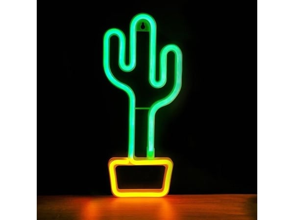 Forever Light Neon LED Light CACTUS orange green Bat + USB FLNEO2 Light decoration figure