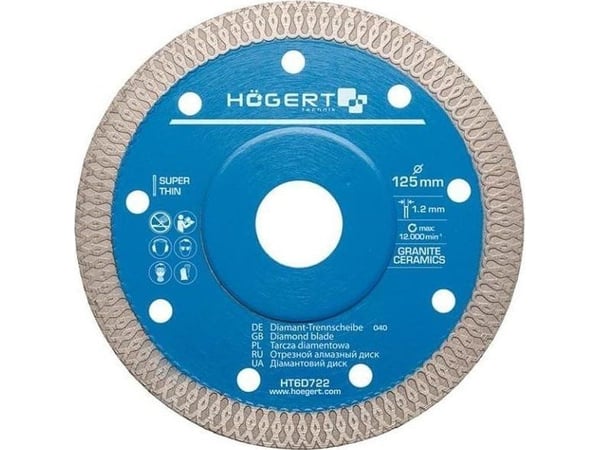 Högert Technik Diamantklinga 125 mm för keramik HT6D722