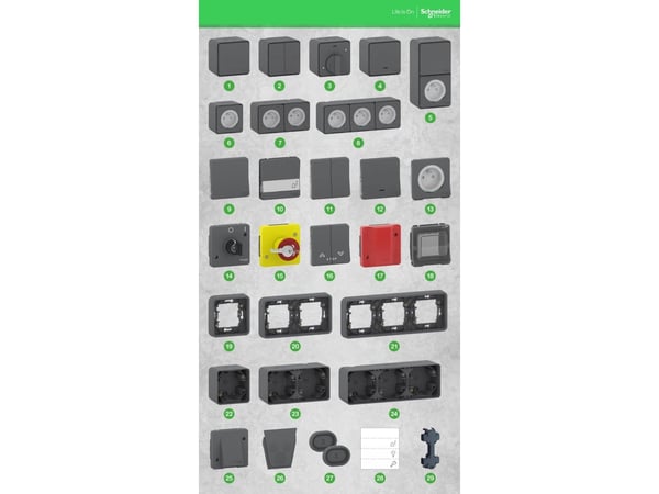 Schneider Electric Mureva Style Concealed base 1x asennuskynsillä valkoinen MUR39108