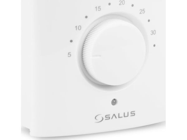 Salus termostaatti, jossa on kiertonuppi lattialämmitystä varten