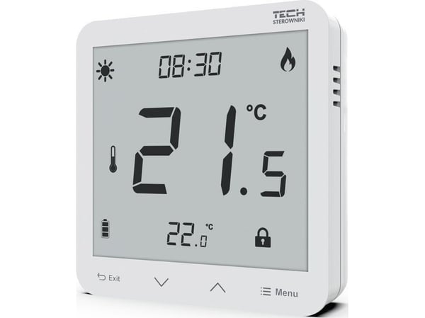 Tech Sterownik ST-297V3 rumtermostat tvåläges inbyggd (3 mm glas) vit