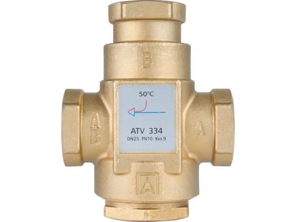 Afriso temperaturventil ATV 334 DN25 Rp1”, Kvs 9, 50°C