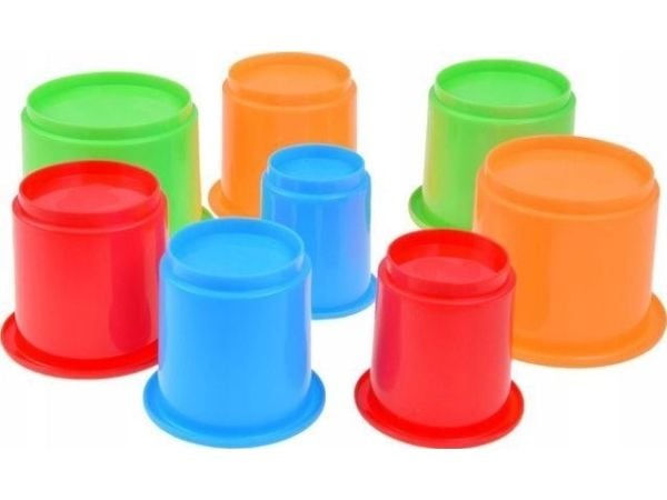 Little Tikes fargerike kopper + pyramide ZA2766, 8 deler