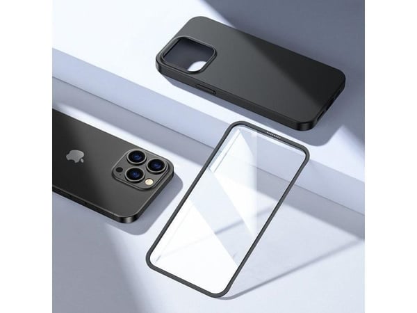 Joyroom 360 forside- og bakdeksel iPhone 13 Pro + herdet glass skjermbeskytter svart (JR-BP935 black)