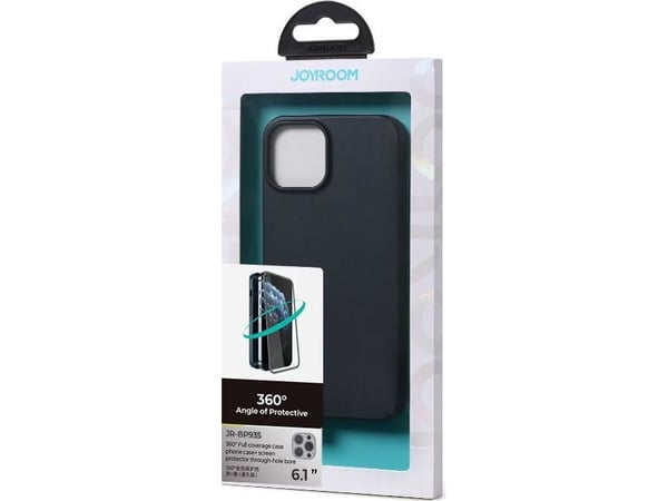 Joyroom 360 forside- og bakdeksel iPhone 13 Pro + herdet glass skjermbeskytter svart (JR-BP935 black)
