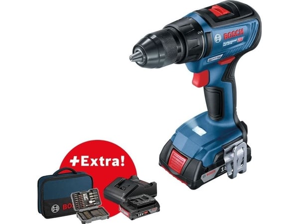 Bormaskin Bosch GSR 18V-50 PROFESSIONAL 18 V 2 x 2 Ah batteri (06019H5004)