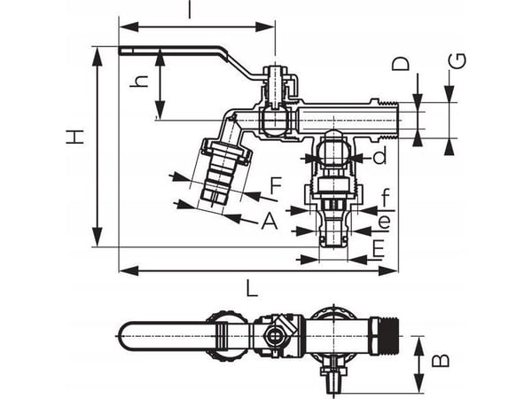 FERRO KCD1 ANSLUTEN BULLYVENTIL MED 2 ANSLUTNINGAR 3/4", 1/2" // ZKC.15/20-COMFORT-FER