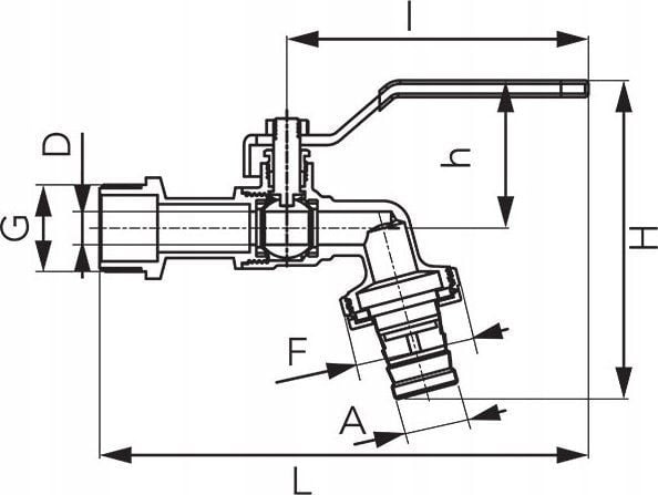 Ferro KCN2 kuleventil m/ metalltilkobling 3/4" FERRO // ZKC.20.MET-R-COMFORT-FER