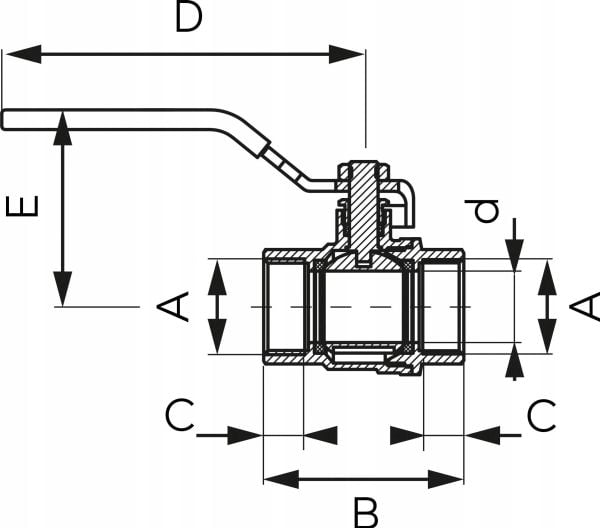 Ferro KFP6 VESIVENTTIILI KÄDELLÄ 2" NAKR-NAKR, F-POWER // ZKW-50-WW-R-FER-POWER