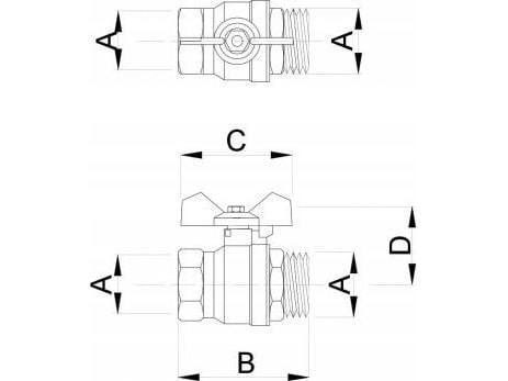 Hydroland kuleventil for vann TITAN 3/4" MOTYL N/W // ZKW-20-WN-M-H-TYTAN