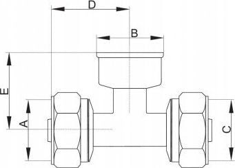 Hydroland PEX.T GW16x1/2 T-stykke 16x1/2 GW PEX krymp/press // PX-R.T.16X1/2