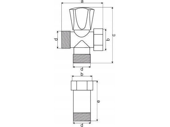 Hydroland ventil til vaskemaskin eller oppvaskmaskin - for de fleste beslag - 1/2" x 3/4"