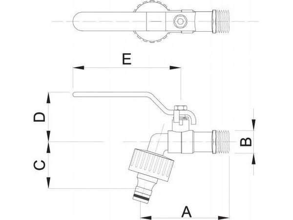 Hydroland kuleventil 3/4" med spak og hurtigkobling for hageslange Z-CZ20.ZL // ZKC-20-R-H/ZL