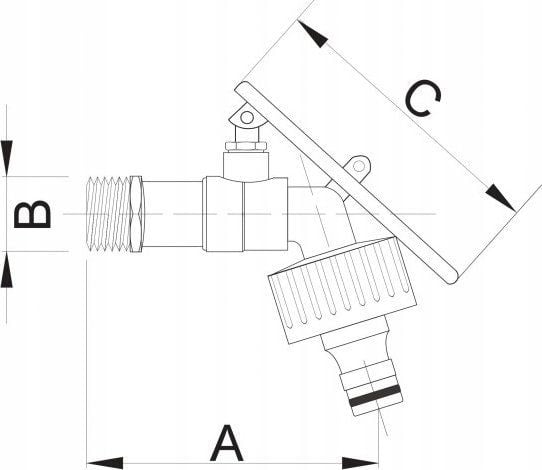 Hydroland kuleventil med tilkobling 1/2" dlawik "H" // ZKC-15-R-H