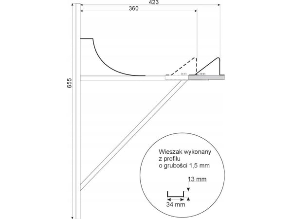 Hydroland oppheng/støtte for oppvask – justerbar W-Z-R//