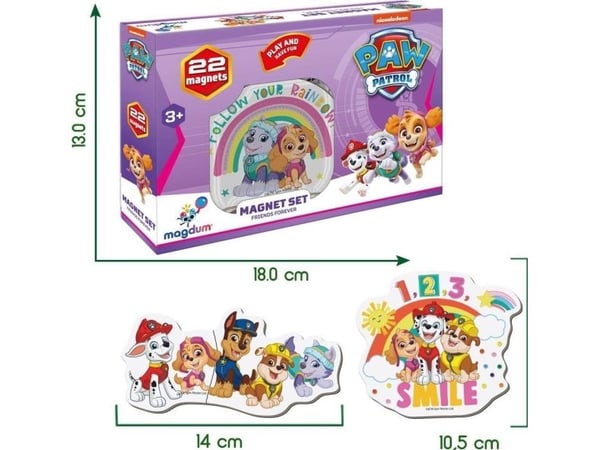 Maksik Magnets Paw Patrol 22 stk Patrol Friends Forever / jente ML4034-03