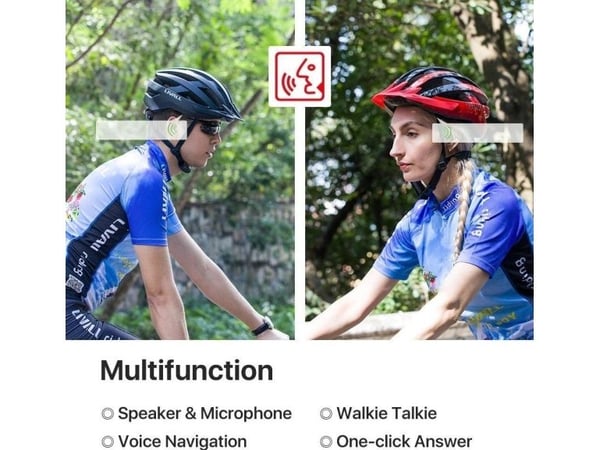 Cykelhjälm MTB Bluetooth 54-58 cm LED/SOS/Intercom svart