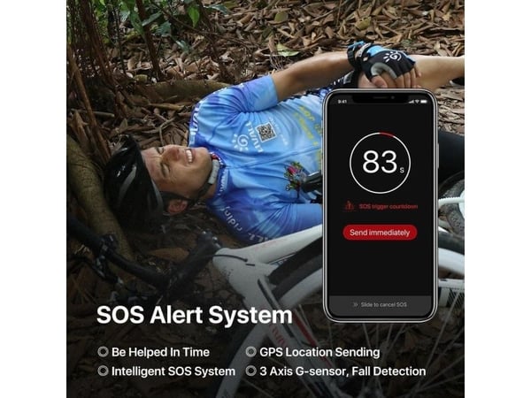 Cykelhjälm MTB Bluetooth 54-58 cm LED/SOS/Intercom svart