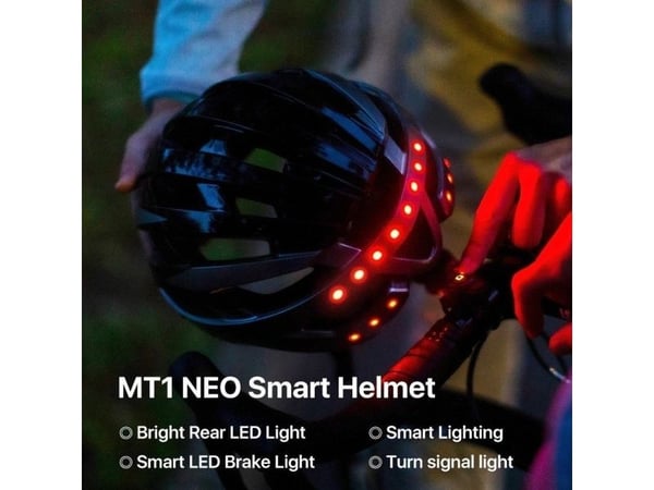 Cykelhjälm MTB Bluetooth 54-58 cm LED/SOS/Intercom svart