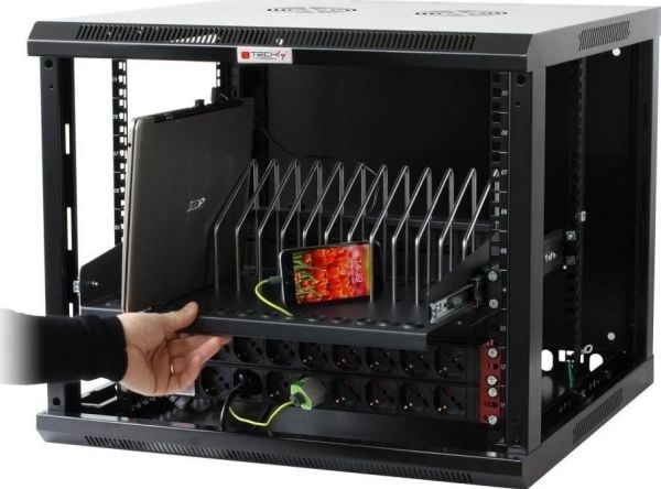 Techly I-CABINET-TRAY14BK, Rackhylle, Sort, 4U, 19", 48,3 cm (19"), 480 mm