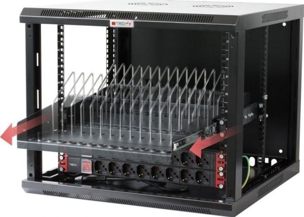 Techly I-CABINET-TRAY14BK, Rackhylle, Sort, 4U, 19", 48,3 cm (19"), 480 mm