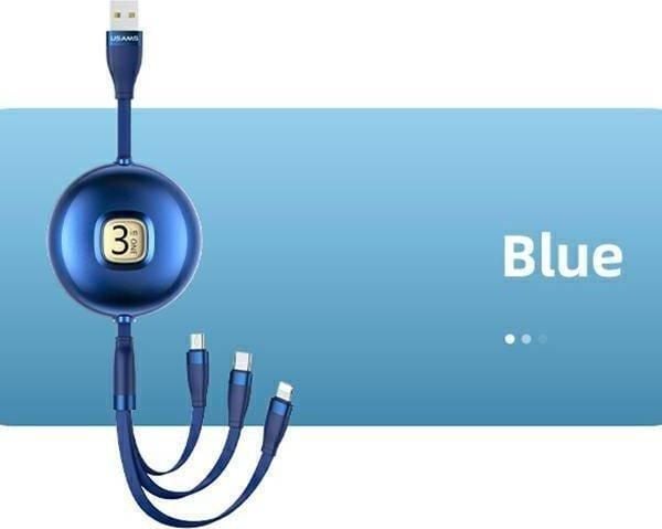 USB-kabel Usams USB-A til Lightning 1 m blå (Usa001134)