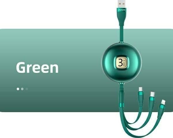 USB-kabel Usams USB-A til Lightning 1 m grønn (Usa001135)