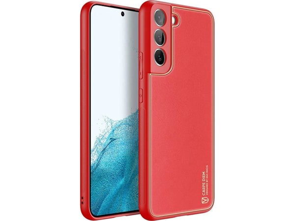 Dux Ducis Yolo elegant deksel i økologisk lær for Samsung Galaxy S22 + (S22 Plus) - rød