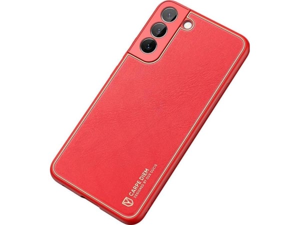 Dux Ducis Yolo elegant deksel i økologisk lær for Samsung Galaxy S22 + (S22 Plus) - rød