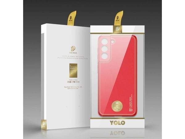 Dux Ducis Yolo elegant deksel i økologisk lær for Samsung Galaxy S22 + (S22 Plus) - rød