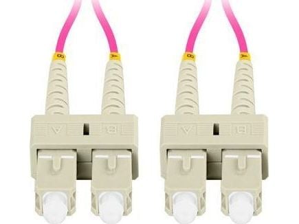 Lanberg - Koblingskabel - SC/UPC-multimodus (hann) til SC/UPC-multimodus (hann) - 1 m - 3 mm - fiberoptisk - dupleks - 50 / 125 mikroner - OM4 - ha...