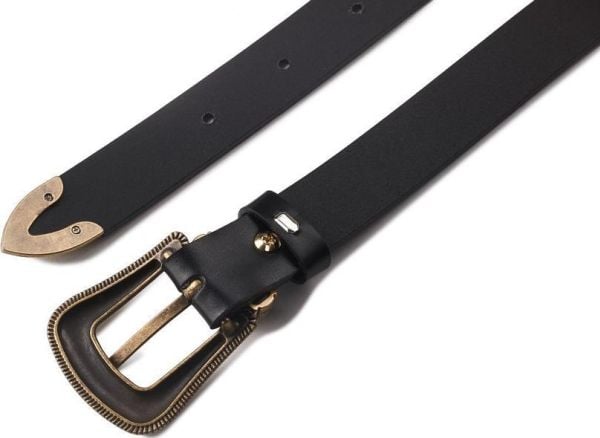 Peterson skinnbelte med avrundet, massiv spenne 80 cm