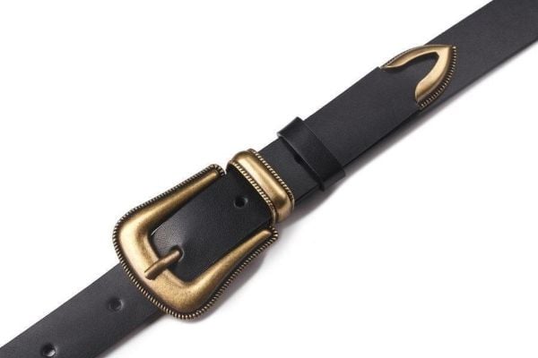 Peterson skinnbelte med avrundet, massiv spenne 80 cm