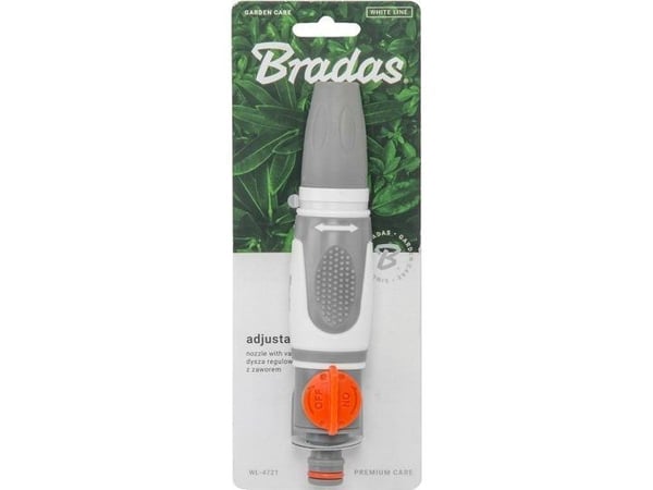 BRADAS reglerbar munstycke med ventil TPR / WHITE LINE