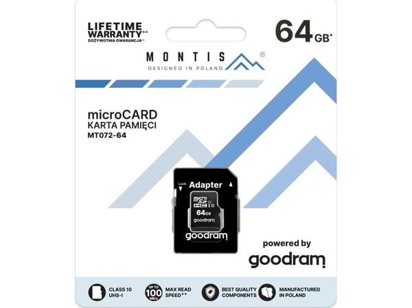 Montis MT072 MicroSDXC-minnekort 64 GB Class 10 UHS-I/U1 (MT072-64)
