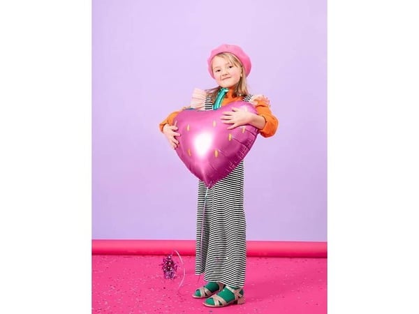 PartyDeco Strawberry, Lekeballong, Assorterte farger, Hjerte (form), 450 mm, 420 mm, 50 stykker