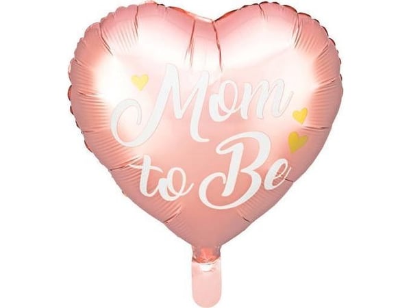 PartyDeco FB92-081-KARTON, Gull, Rosa, Hjerteformet, Folie, Temafest, Engelsk, 35 cm