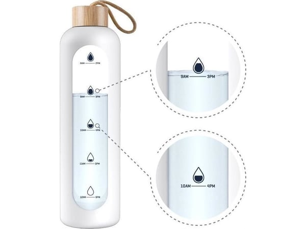 Wessper motivasjonsflaske 1 liter - hvit