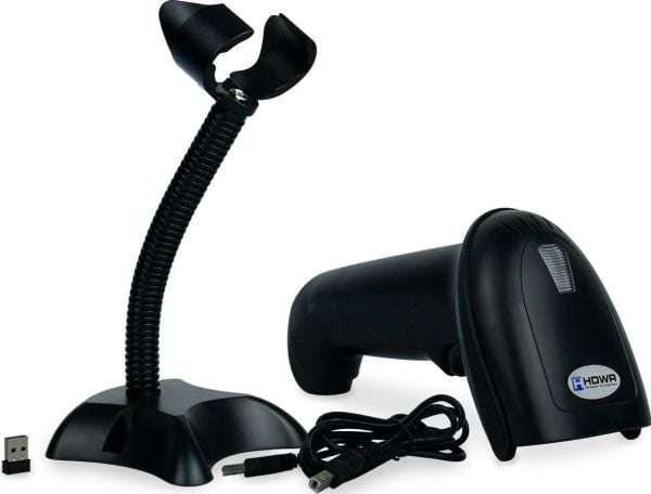 HDWR strekkodeleser Automatisk 1D-kodeleser med stativ og minnemodus HD44A