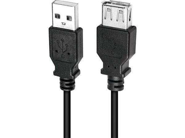 LogiLink CU0010B, 2 m, USB A, USB A, USB 2.0, 0,48 Gbit/s, Svart