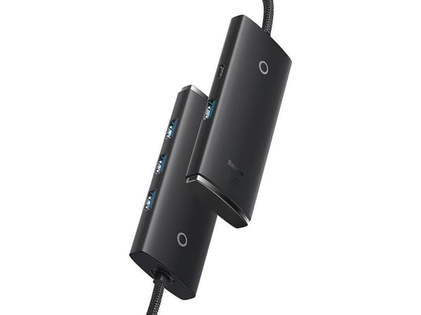 HUB USB Baseus Lite -sarja 1 x USB-C + 4 x USB-A 3.0 (WKQX030401)