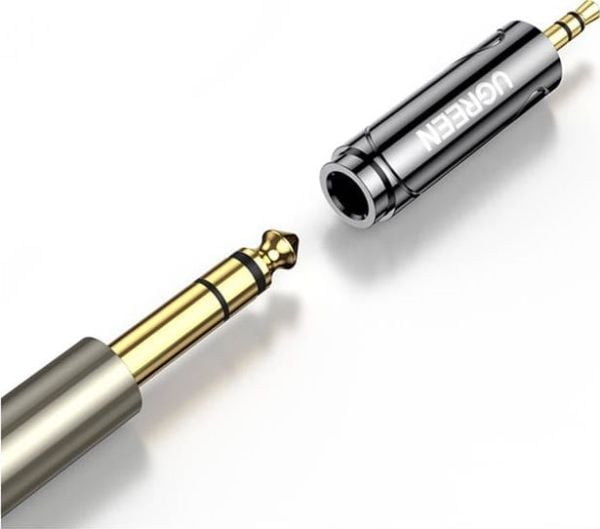 Adapter / adapter UGREEN fra 3,5 mm jack til 6,5 / 6,35 mm mini jack (grå)