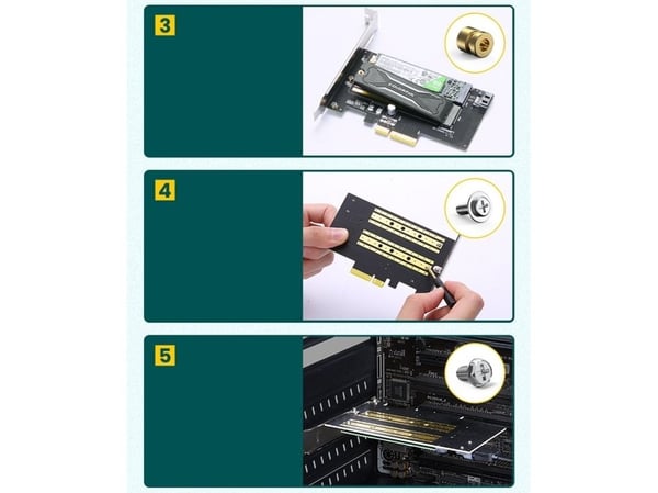 Ugreen adapter PCIe 3.0 x4 till M.2 M-Key + M.2 B-Key