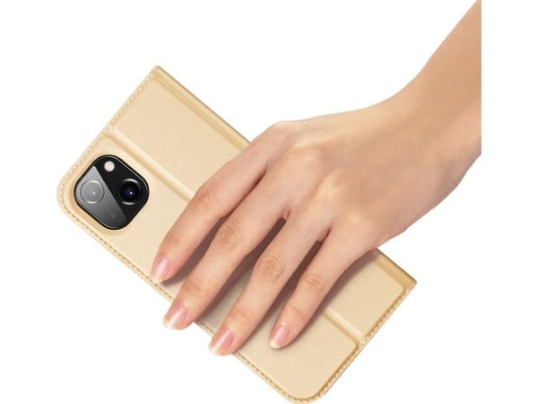 Dux Ducis Dux Ducis Skin Pro hylsterdeksel med klaff iPhone 14 Max gull