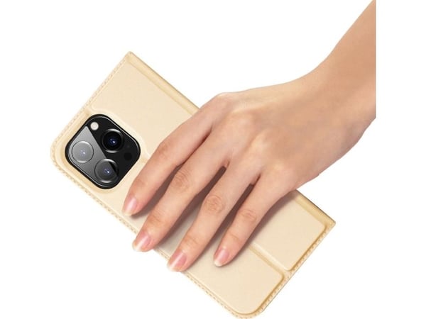 Dux Ducis Dux Ducis Skin Pro hylsterdeksel med klaff iPhone 14 Pro Max gull