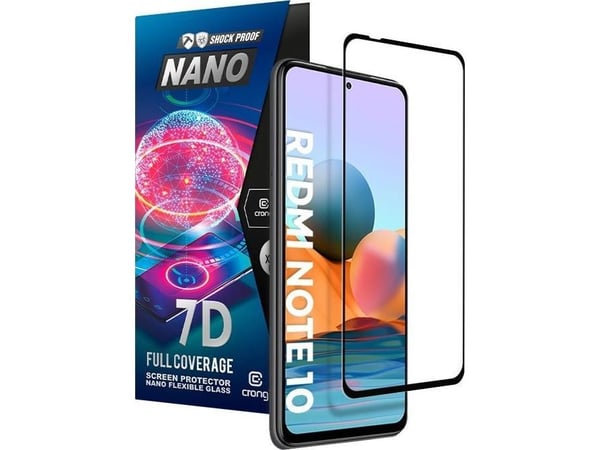 Crong Crong 7D Nano fleksibelt glass 9H for hele skjermen Xiaomi Redmi Note 10 5G