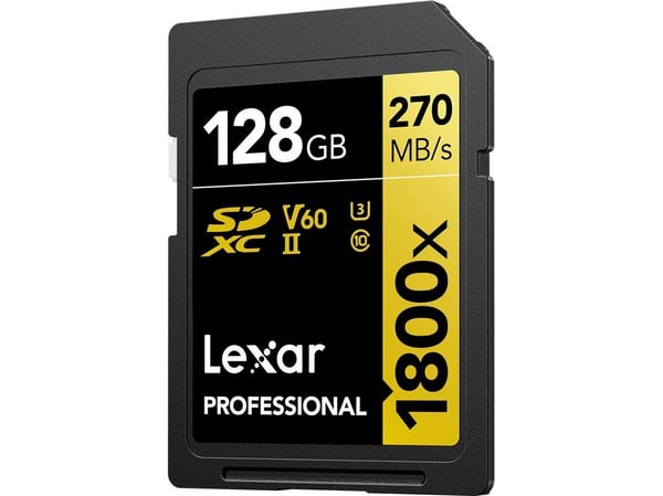 Lexar Professional 1800x SDXC 128 GB klasse 10 UHS-II/U3 V60-kort (LSD1800128G-BNNNG)