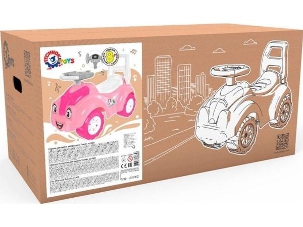 Technok trillebil/sykkelbil rosa