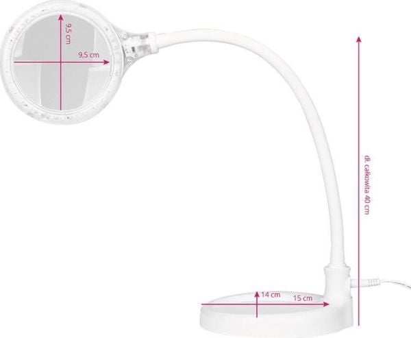 Activeshop lupe-lampe ELEGANTE 2014-2R 30 LED SMD 5D med stativ og klemme til bord