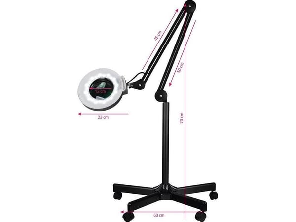 Activeshop LED-forstørrelseslampe LAMPA LUPA LED S5 + stativ SVART